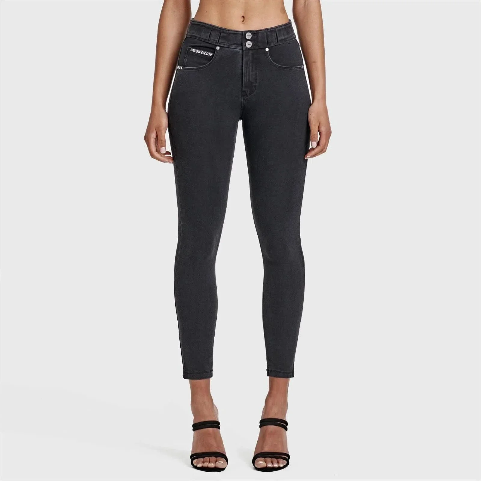 N.O.W® Denim - High Waisted - 7/8 Length - Black + Black Stitching - Image 8