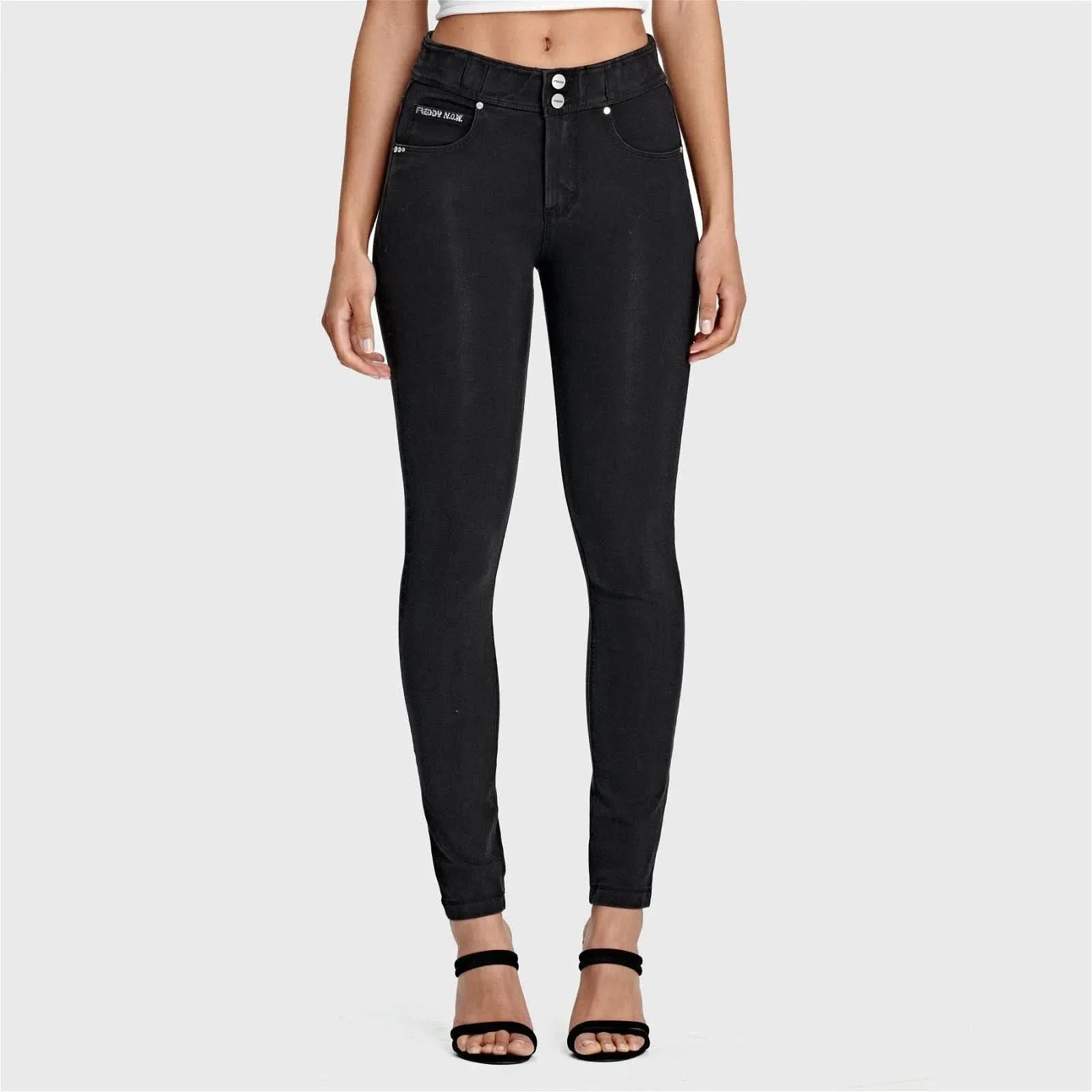 N.O.W® Denim - High Waisted - Full Length - Black + Black Stitching - Image 6