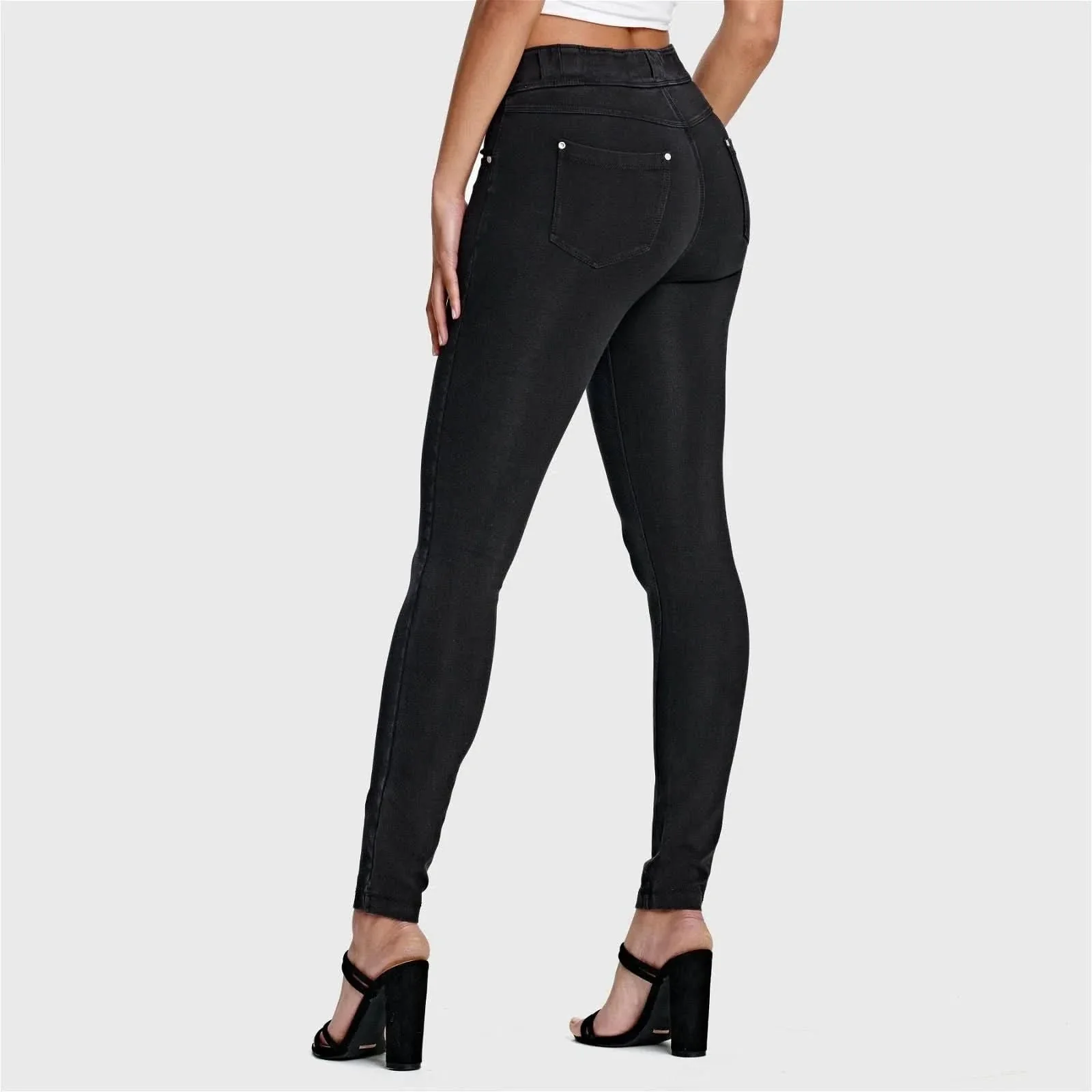 N.O.W® Denim - High Waisted - Full Length - Black + Black Stitching - Image 7