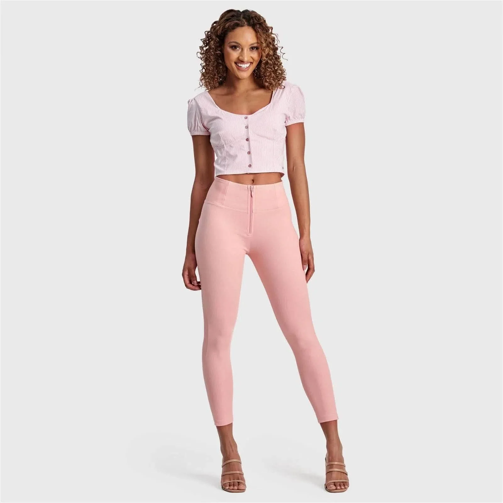 Pinstripe Crop - White + Pink - Image 3