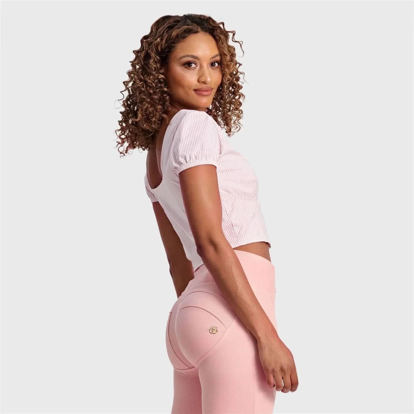 Pinstripe Crop - White + Pink - Image 4