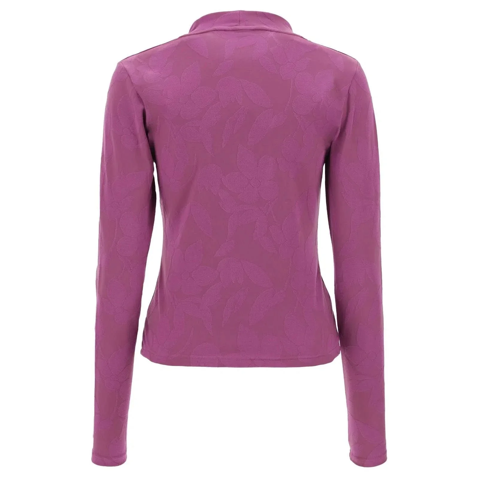 Stretch cardigan in floral print jacquard - Fucsia - Image 5