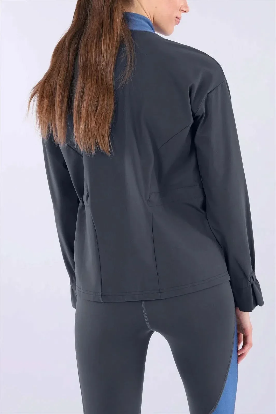 Zip Up Sweatshirt - Black + Blue Panel - Image 2