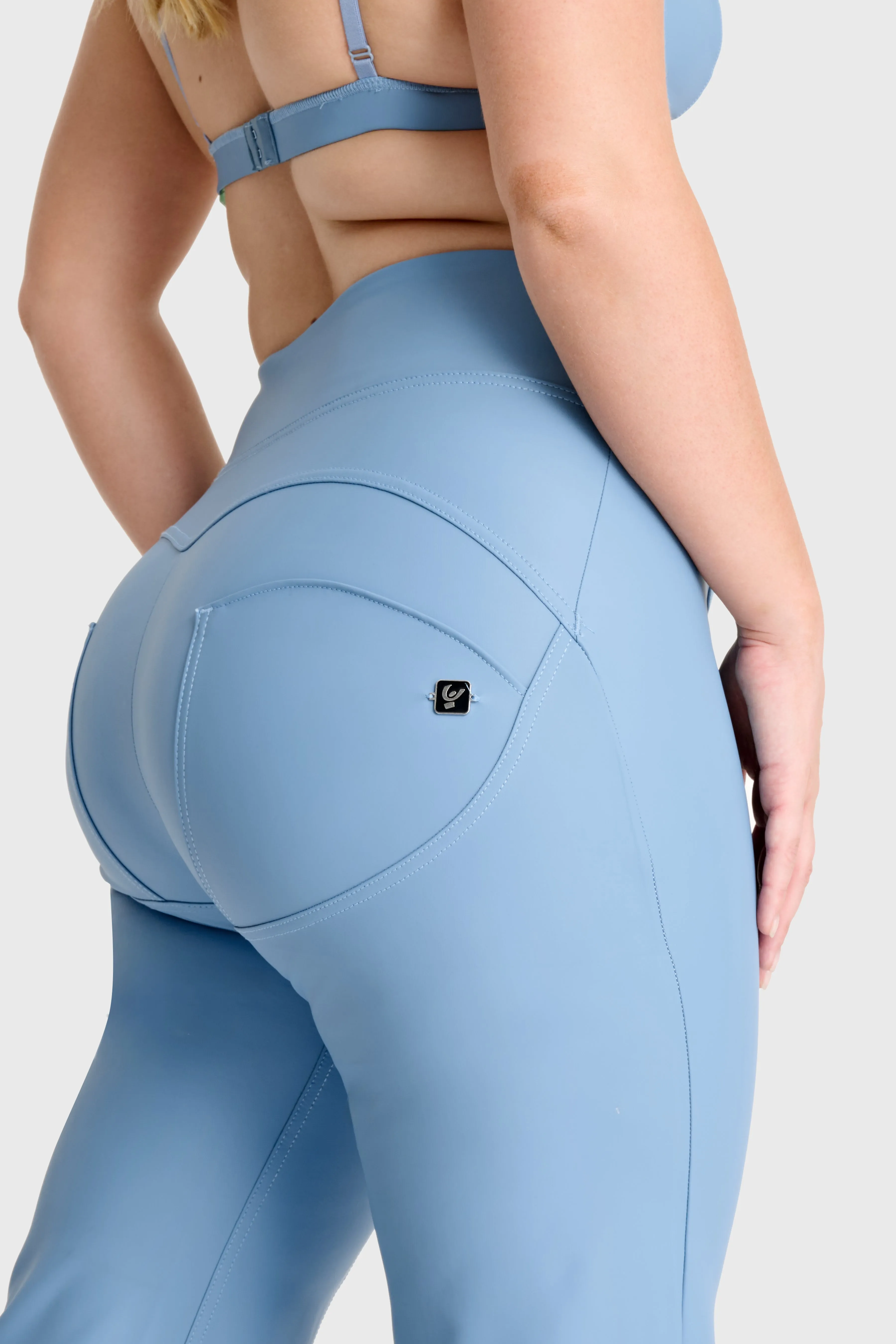 WRUP Faux Leather - Super High Waisted - Super Flare - Baby Blue - Image 7