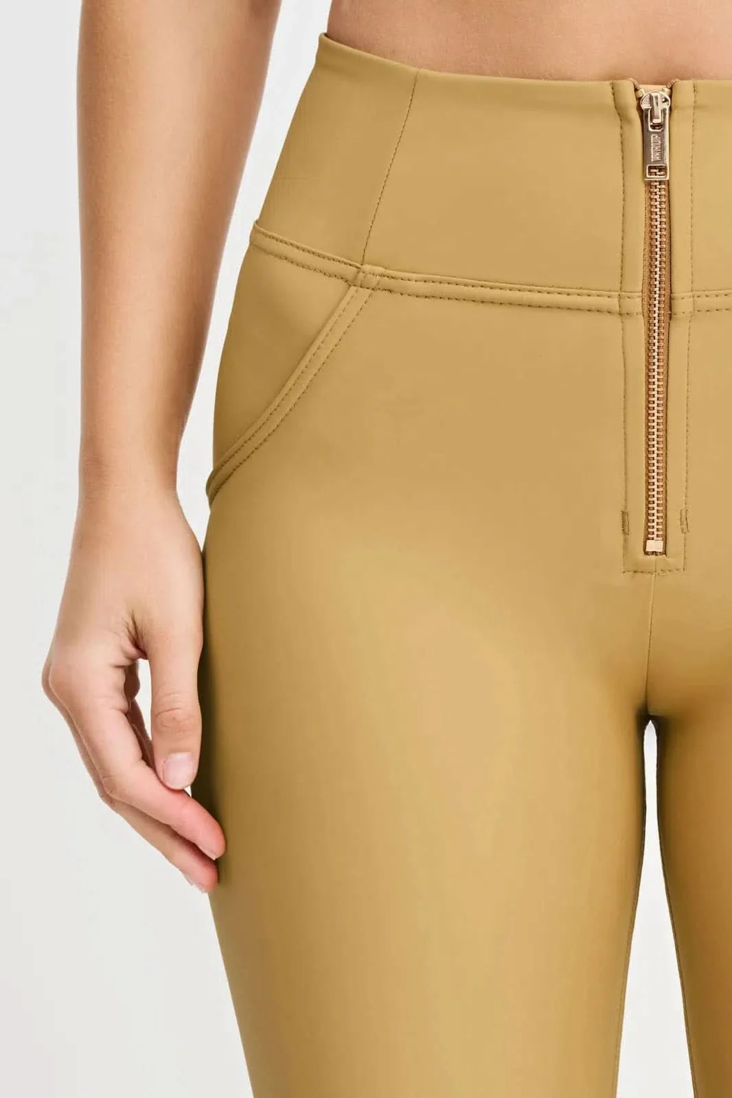 WRUP Corset Faux Leather - High Waisted - Full Length - Latte - Image 11