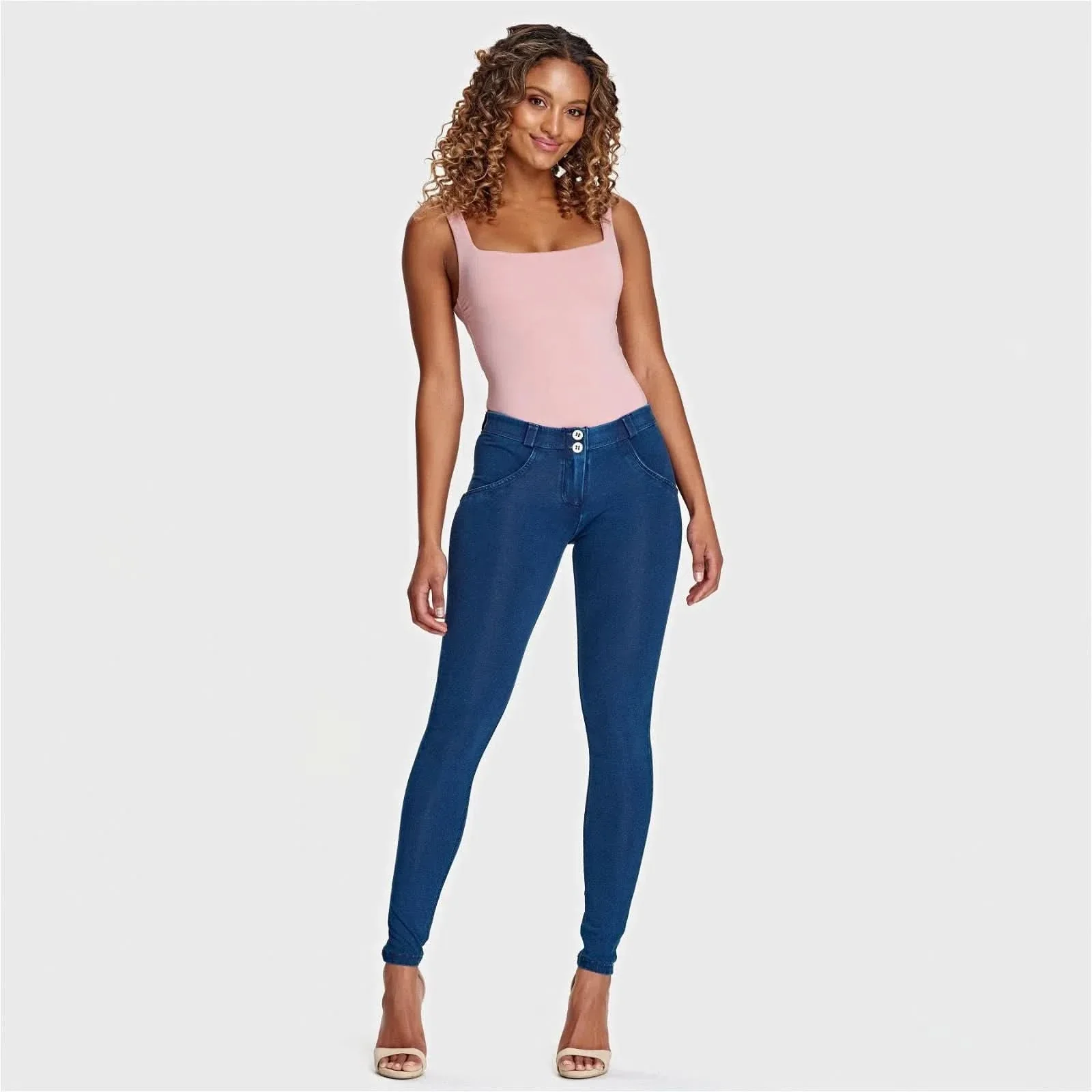 WRUP Denim - Mid Rise - Full Length - Dark Blue + Blue Stitching - Image 6