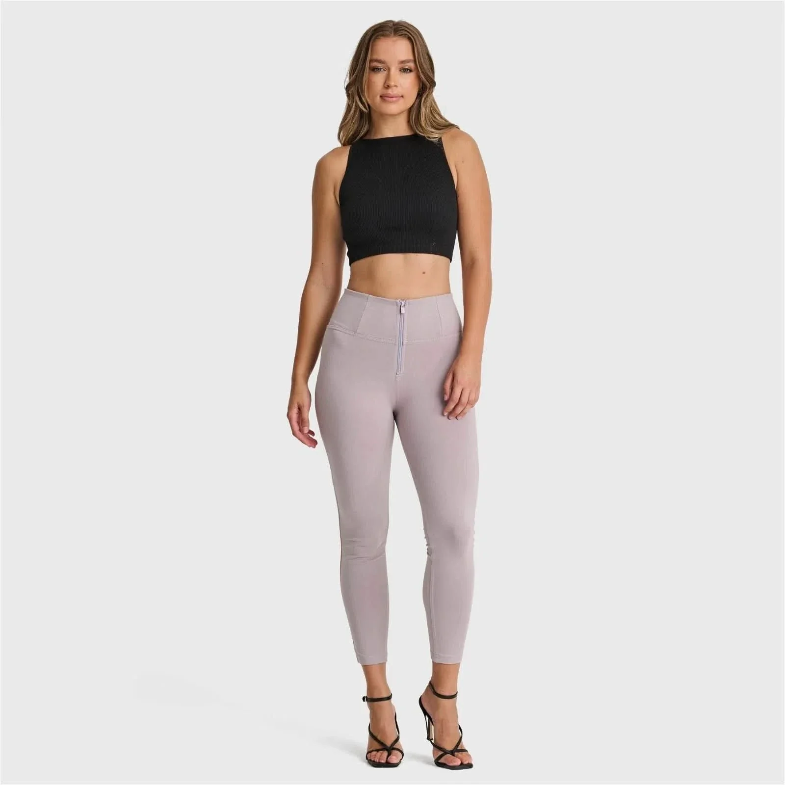WRUP Fashion - High Waisted - 7/8 Length - Light Grey - Image 3