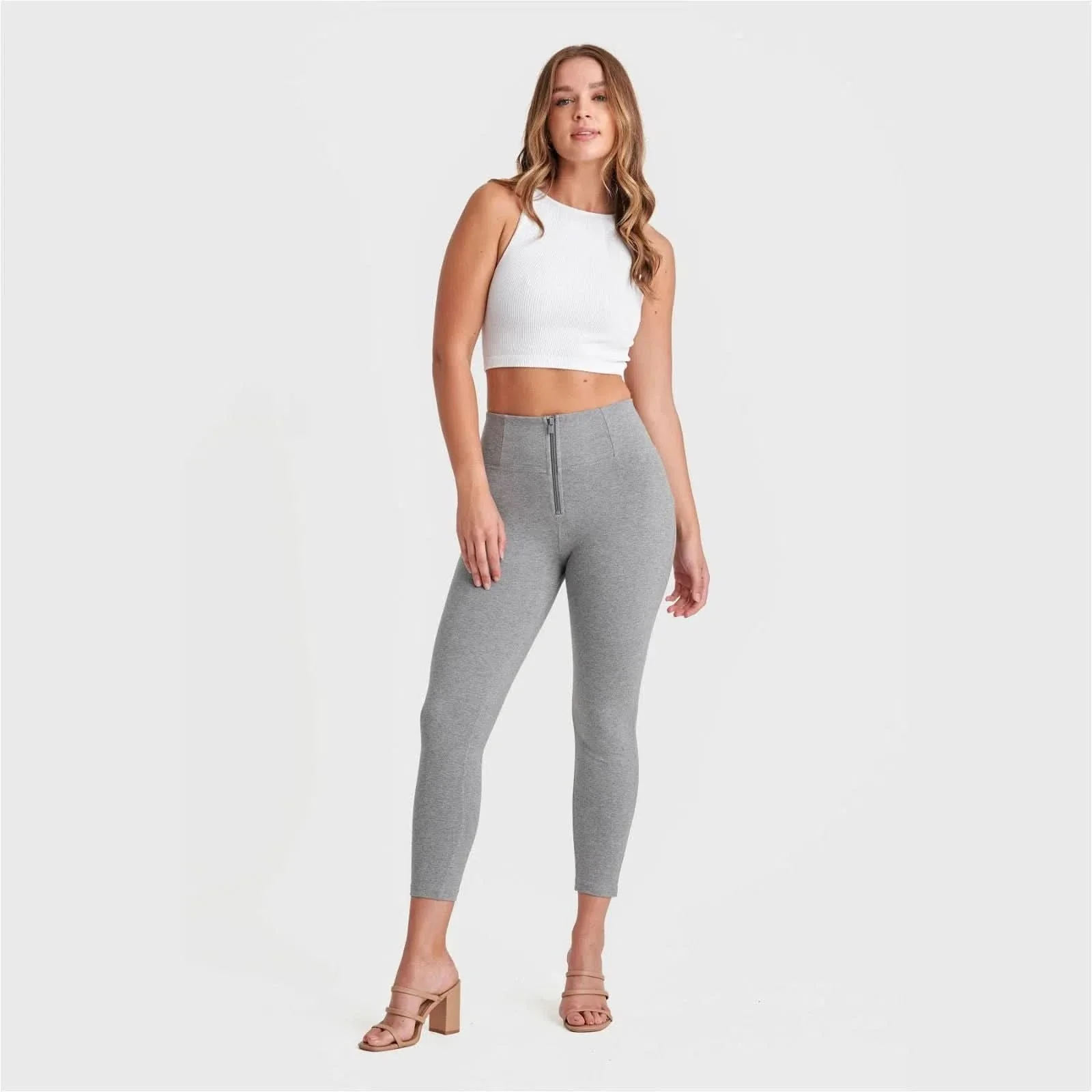 WRUP Fashion - High Waisted - 7/8 Length - Melange Grey - Image 2