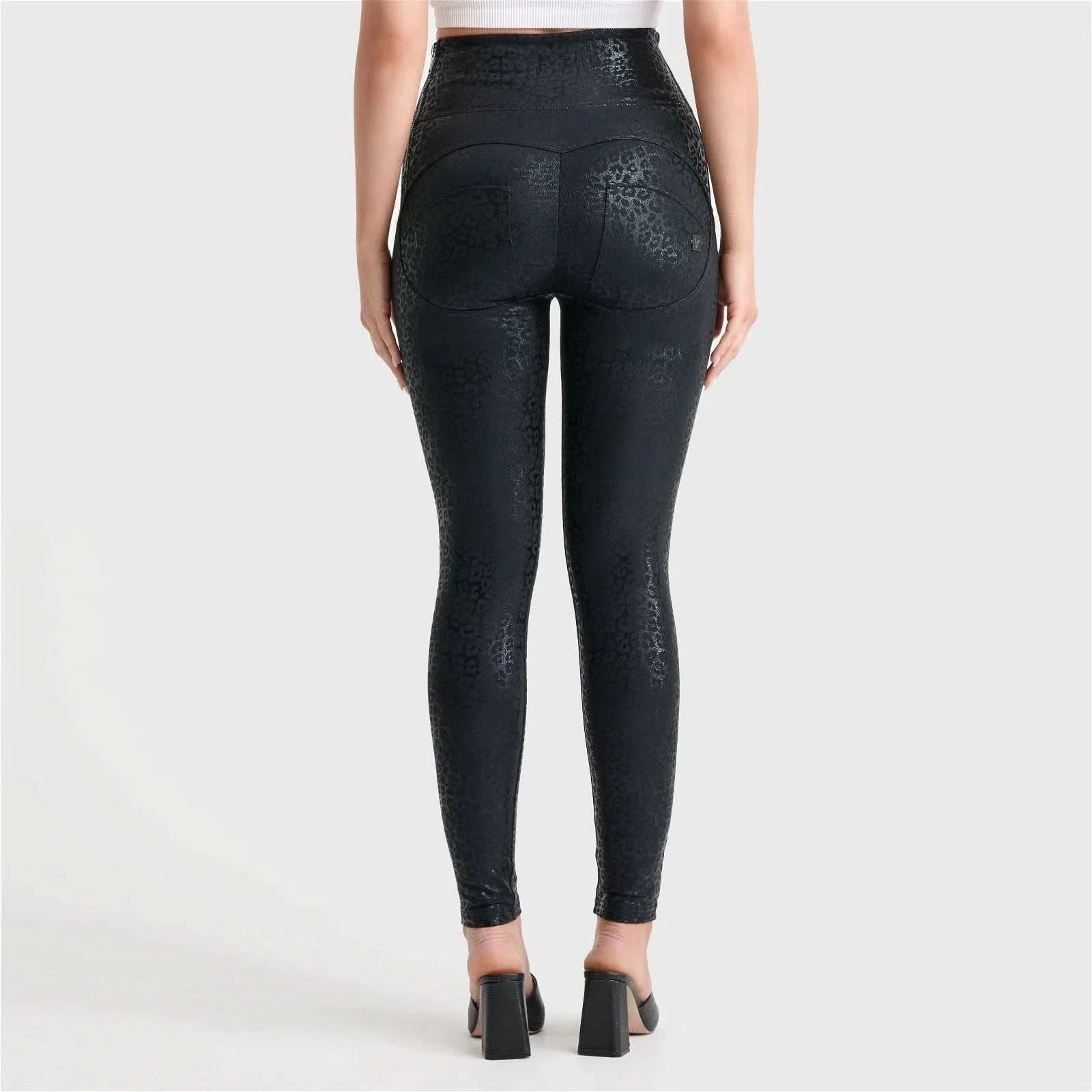 WRUP Panther Print - Super High Waisted - Full Length - Black - Image 4