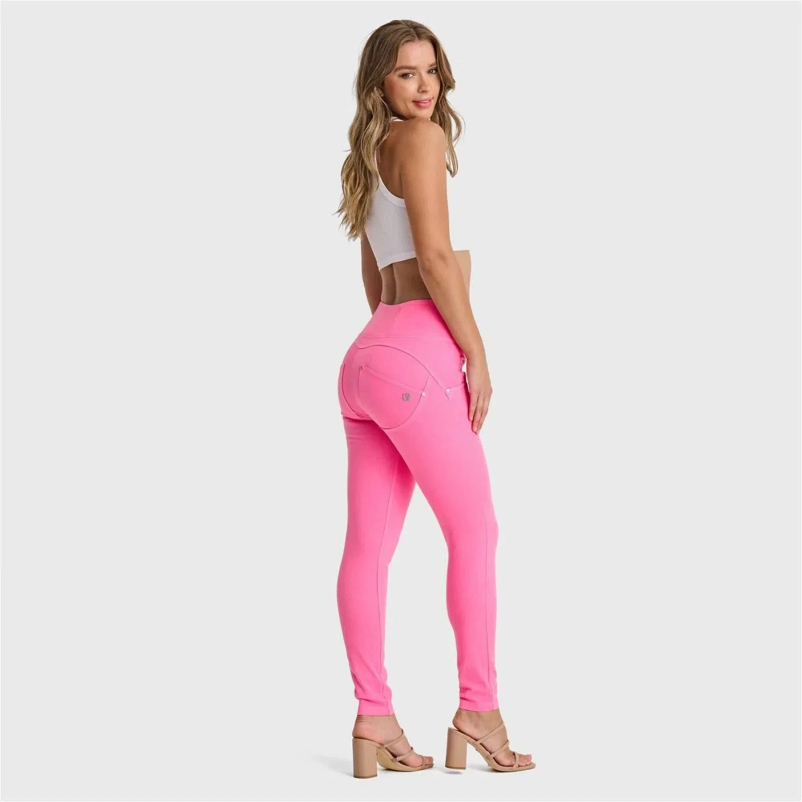 WRUP SNUG Jeans - High Waisted - Full Length - Candy Pink - Image 3