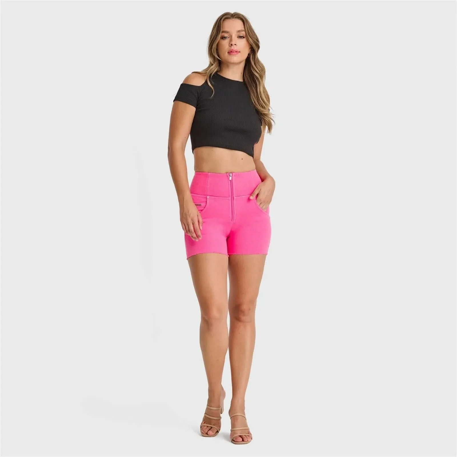 WRUP SNUG Jeans - High Waisted - Shorts - Candy Pink - Image 2