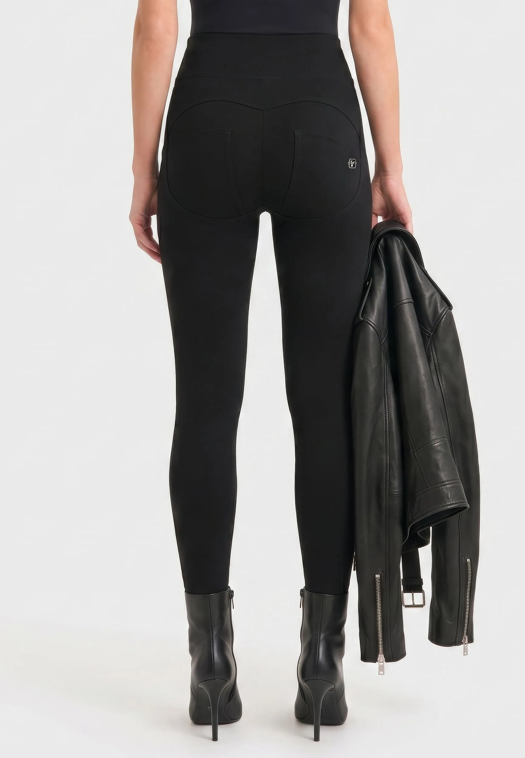 WRUP Military Button Detail Fashion - High Waisted - 7/8 Length - Black - Image 6