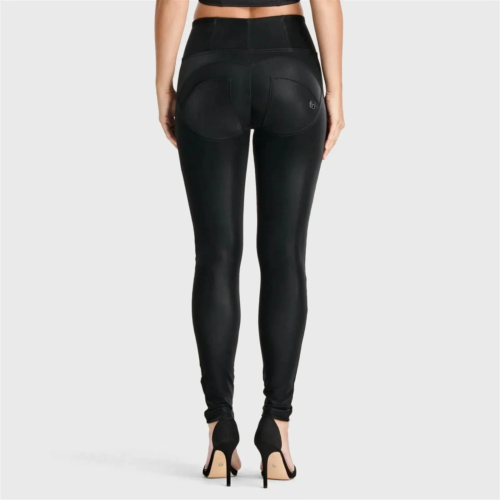 WRUP Velvet Leather - High Waisted - Full Length - Black - Image 5